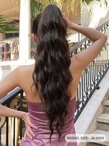 HEYPINK Claw-Shaped Ponytail Hair Extension, Black/Brown, 26 Inch Long