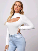 SHEIN Cutout Front Fitted Tee