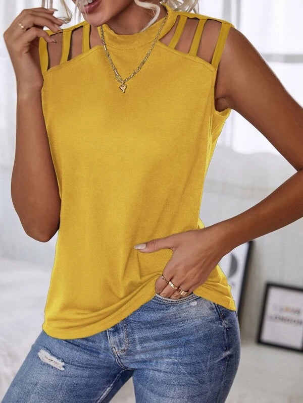 Keyhole Back Cutout Detail Tank Top