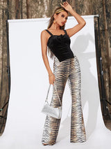 Knot Front Split Hem Velvet Cami Top