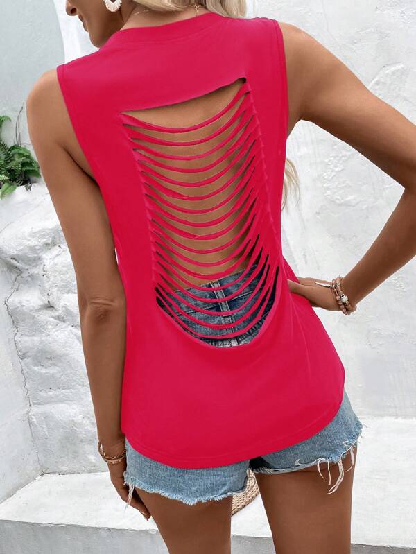 Ladder Cut Out Back Tank Top