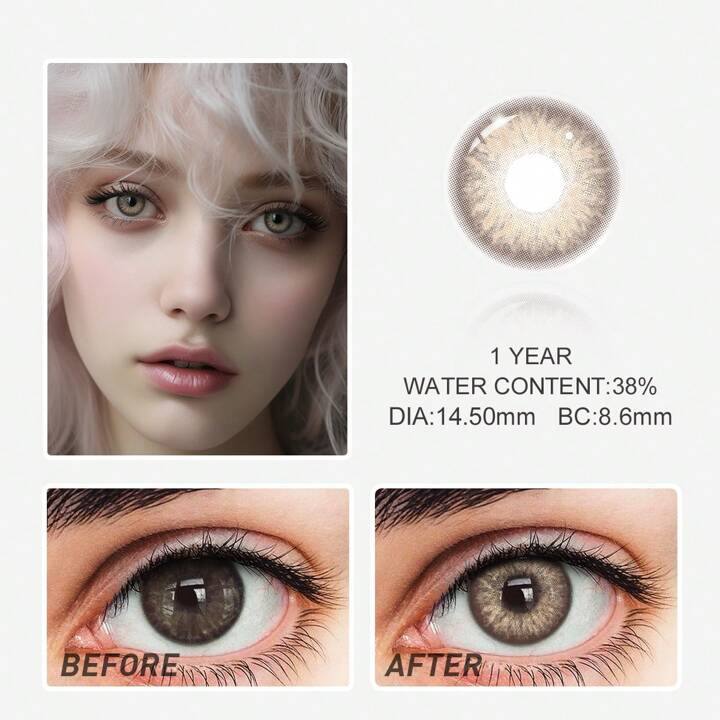 Lalens Marsala Colored Contact Lenses, 1-year Usage, 2-pcs, With 14.5mm Diameter , Natural Looking. , And Daily Commutes Brown.