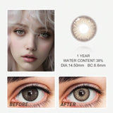 Lalens Marsala Colored Contact Lenses, 1-year Usage, 2-pcs, With 14.5mm Diameter , Natural Looking. , And Daily Commutes Brown.