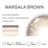 Lalens Marsala Colored Contact Lenses, 1-year Usage, 2-pcs, With 14.5mm Diameter , Natural Looking. , And Daily Commutes Brown.