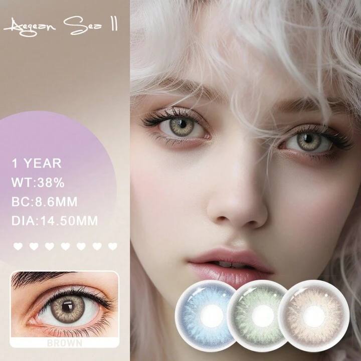 Lalens Marsala Colored Contact Lenses, 1-year Usage, 2-pcs, With 14.5mm Diameter , Natural Looking. , And Daily Commutes Brown.