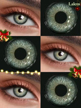 Lalens 1 Box (2 Pieces) 1 Year Disposable Crush Green Hazelnut Color Contact Lenses