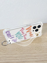 Letter Graphic Clear Phone Case With Push Pull Hand Holder