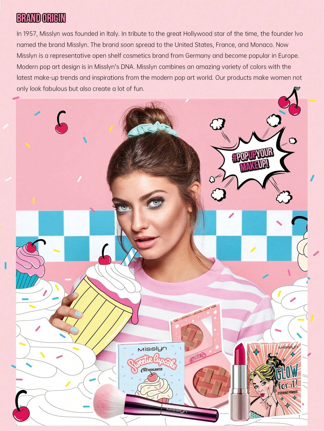 MissIyn Fruity Beauty Strobing Highlighter &amp; Highlighter Set, Shimmery Metallic Finish Brilliant White+Pink