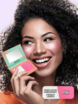 MissIyn Fruity Beauty Strobing Highlighter &amp; Highlighter Set, Shimmery Metallic Finish Brilliant White+Pink