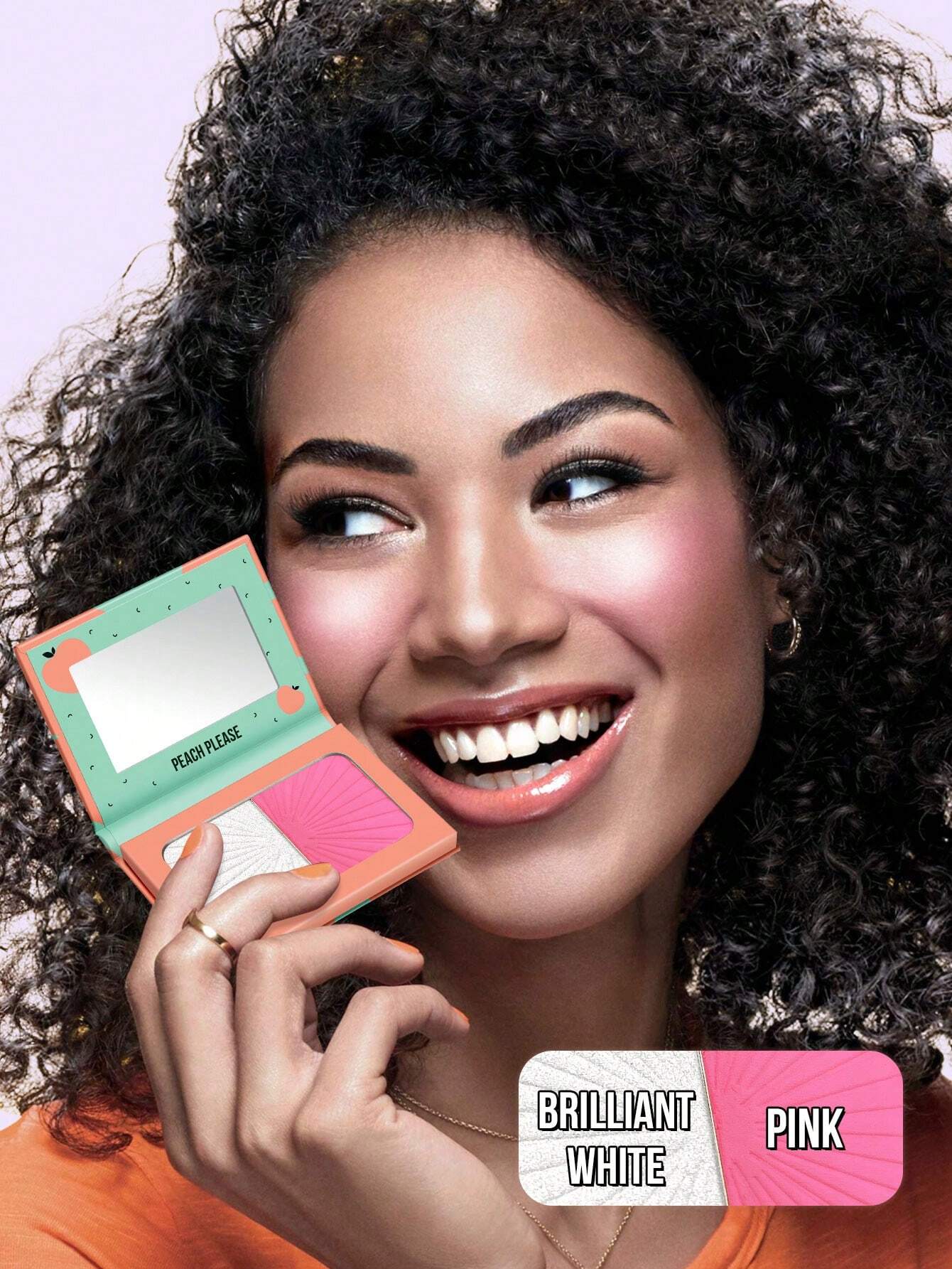 MissIyn Fruity Beauty Strobing Highlighter &amp; Highlighter Set, Shimmery Metallic Finish Brilliant White+Pink