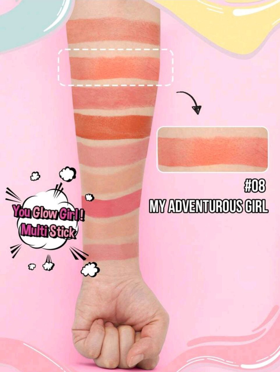 Multi Stick, Cream Multi Stick, Richly Pigmented &amp; Ultra Blendable Color, Easy To Blend For A Lightweight Makeup Finish, Light To Medium, Infused With Formula With Shea Butter&amp;Sunflower Seed Wax 08