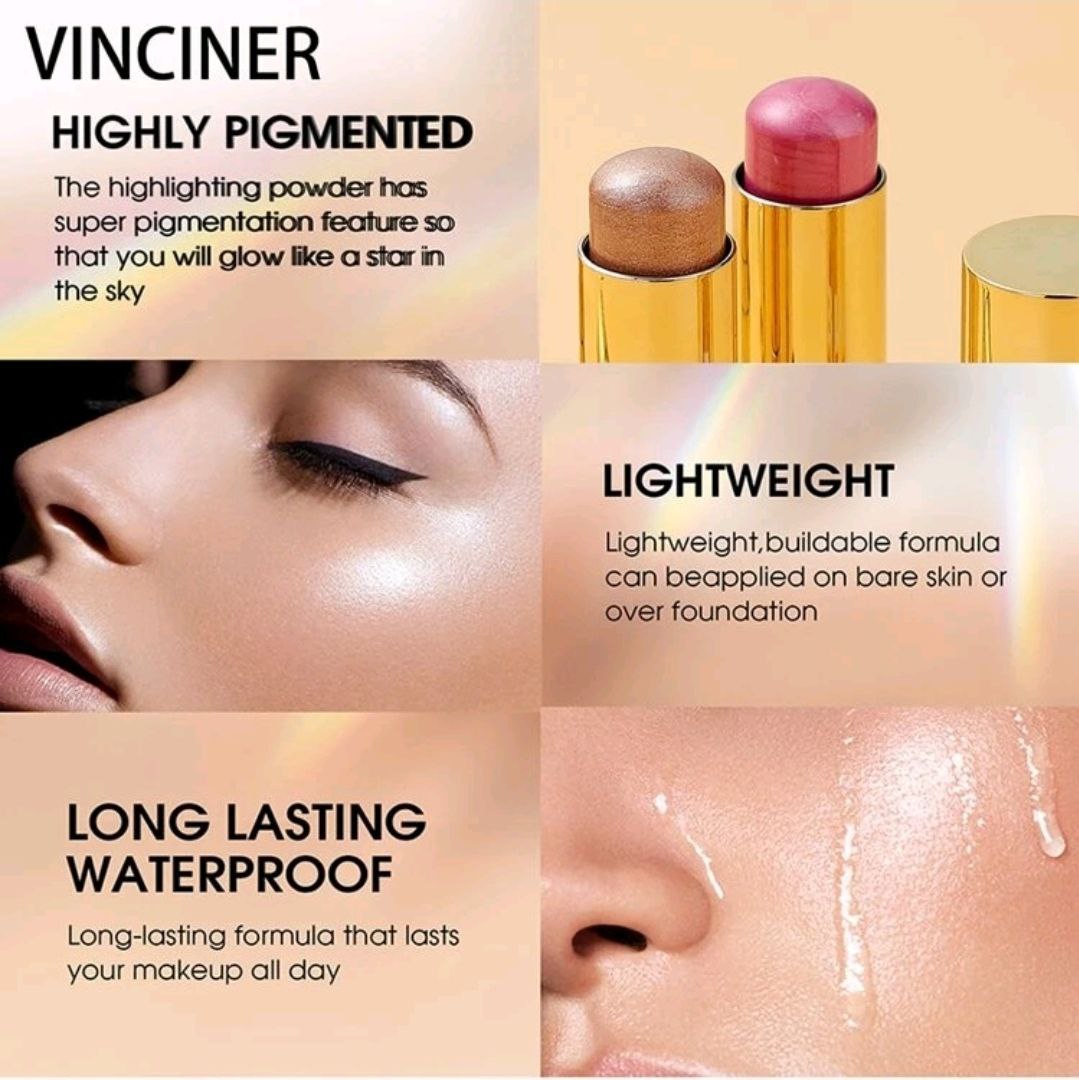 Multifunctional Highlighting Stick For Contouring, Brightening, Priming And Concealing, As Well As Slouchy Eye Shadow Blush Stick