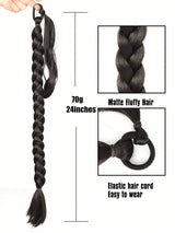 Ponytail Extensions Synthetic Boxing Braids Ponytail Hair Rope For Women High Temperature Fiber Black Brown Ponytail