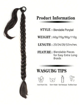Ponytail Extensions Synthetic Boxing Braids Ponytail Hair Rope For Women High Temperature Fiber Black Brown Ponytail