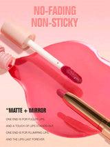Pudaier 2-In-1 Matte Lipstick &amp; Gloss: Dual Effects Of Matte &amp; Shine, Long-Lasting &amp; Smudge-Proof Lip, Perfect For Hottest Festive &amp; Daily Makeup Looks #02