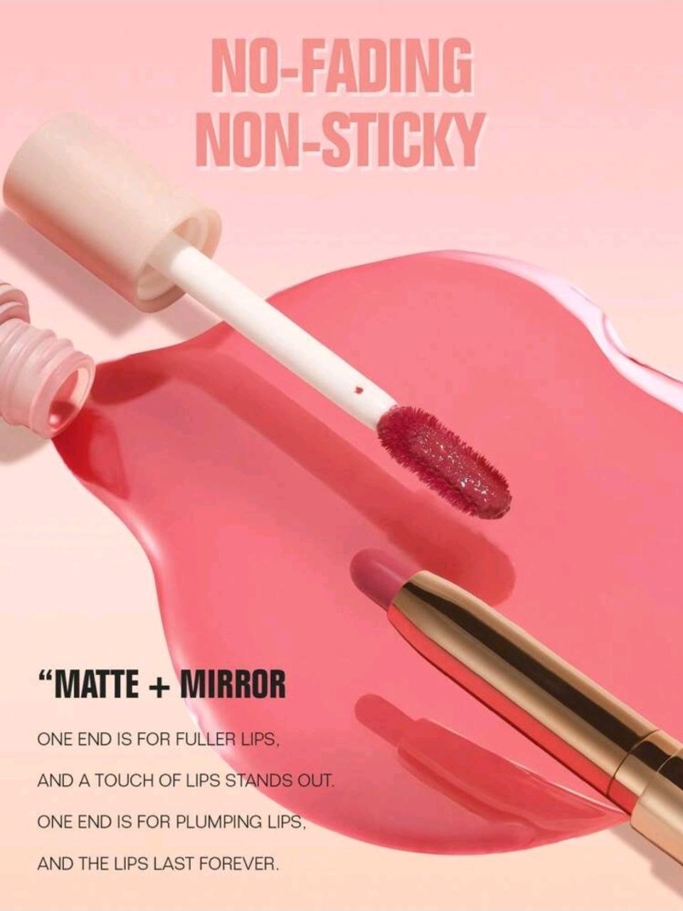Pudaier 2-In-1 Matte Lipstick &amp; Gloss: Dual Effects Of Matte &amp; Shine, Long-Lasting &amp; Smudge-Proof Lip, Perfect For Hottest Festive &amp; Daily Makeup Looks #02