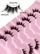 7 Pairs Natural Look Half-Lash False Eyelashes, Fluffy Soft Cat Eye Style
