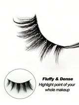 7 Pairs Natural Look Half-Lash False Eyelashes, Fluffy Soft Cat Eye Style