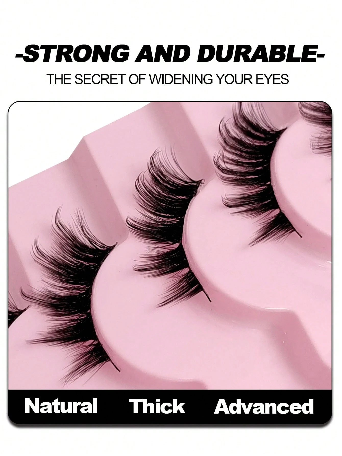 Rikuaild 7 Pairs Natural Look Half-Lash False Eyelashes, Fluffy Soft Cat Eye Style