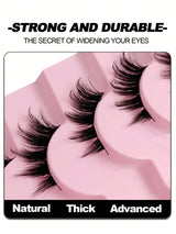 7 Pairs Natural Look Half-Lash False Eyelashes, Fluffy Soft Cat Eye Style