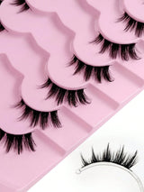Rikuaild 7 Pairs Natural Look Half-Lash False Eyelashes, Fluffy Soft Cat Eye Style