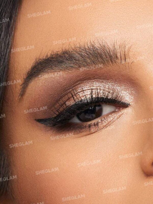 SHEGLAM Nine To Fine Eyeshadow Palette-Silent Disco 9-Color Matte Glitter Eyeshadow Palette Gold High Shine Glitter Rose Ultra Pigmented Smooth Blendable Eyeshadow