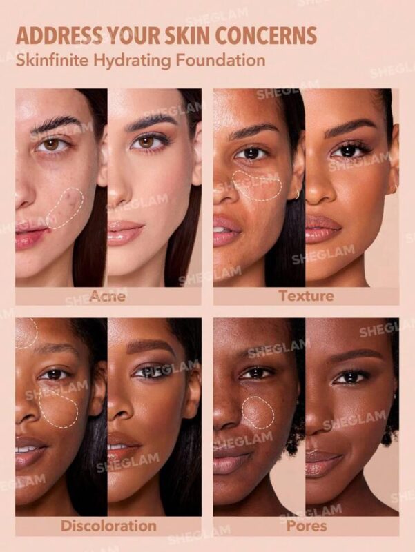 SHEGLAM Skinfinite Hydrating Foundation-Sand Flawless Natural Soft Liquid Foundation