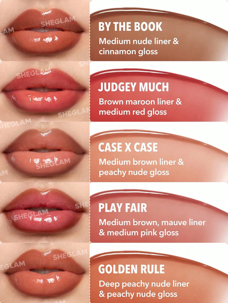 SHEGLAM Lip Rules Liner & Gloss Pen-Play Fair 2-In-1 Moisturizing Liquid Lipstick