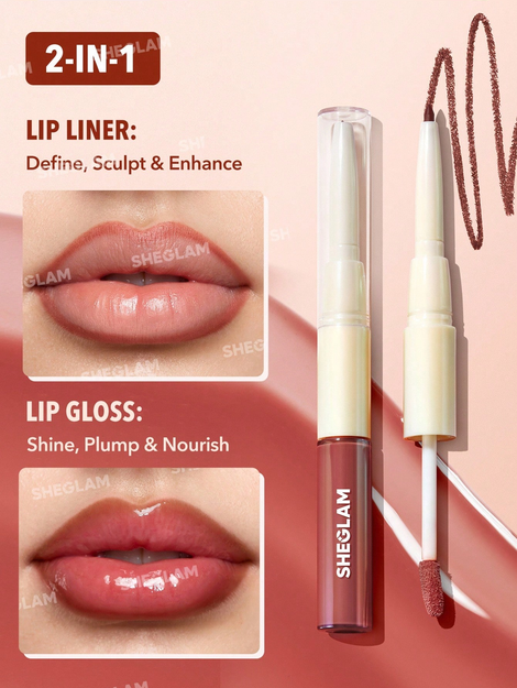 SHEGLAM Lip Rules Liner & Gloss Pen-Play Fair 2-In-1 Moisturizing Liquid Lipstick