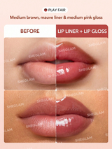 SHEGLAM Lip Rules Liner & Gloss Pen-Play Fair 2-In-1 Moisturizing Liquid Lipstick