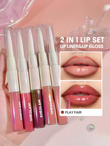 SHEGLAM Lip Rules Liner & Gloss Pen-Play Fair 2-In-1 Moisturizing Liquid Lipstick