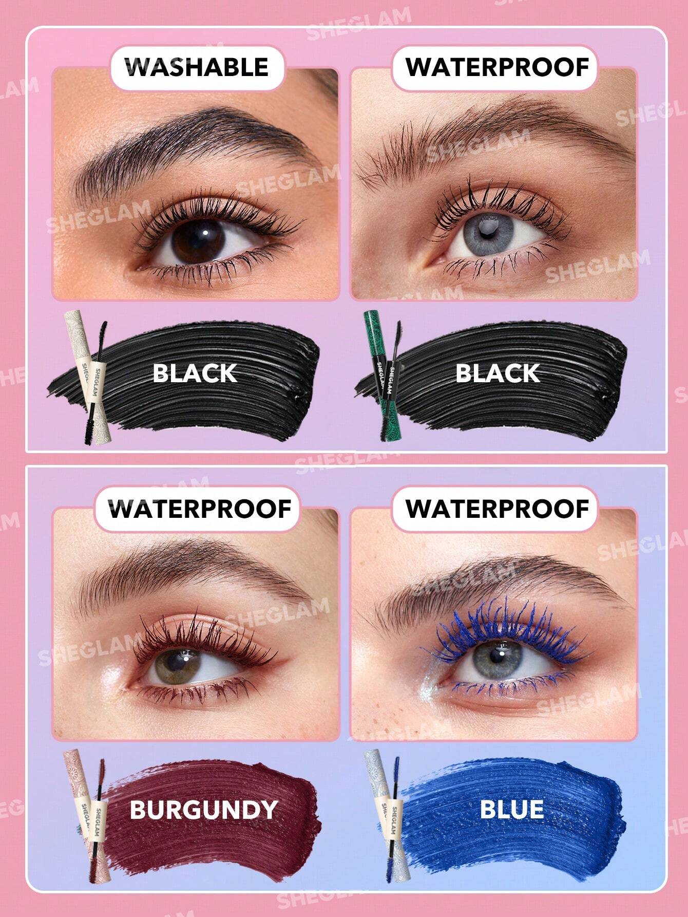 SHEGLAM All-In-One Volume &amp; Length Mascara-Waterproof Burgundy