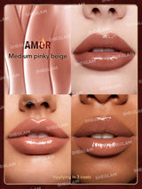 SHEGLAM Ember Rose Immortal Love Nourishing Lip Gloss-Amor Nude Liquid Lipstick High Shine Finish