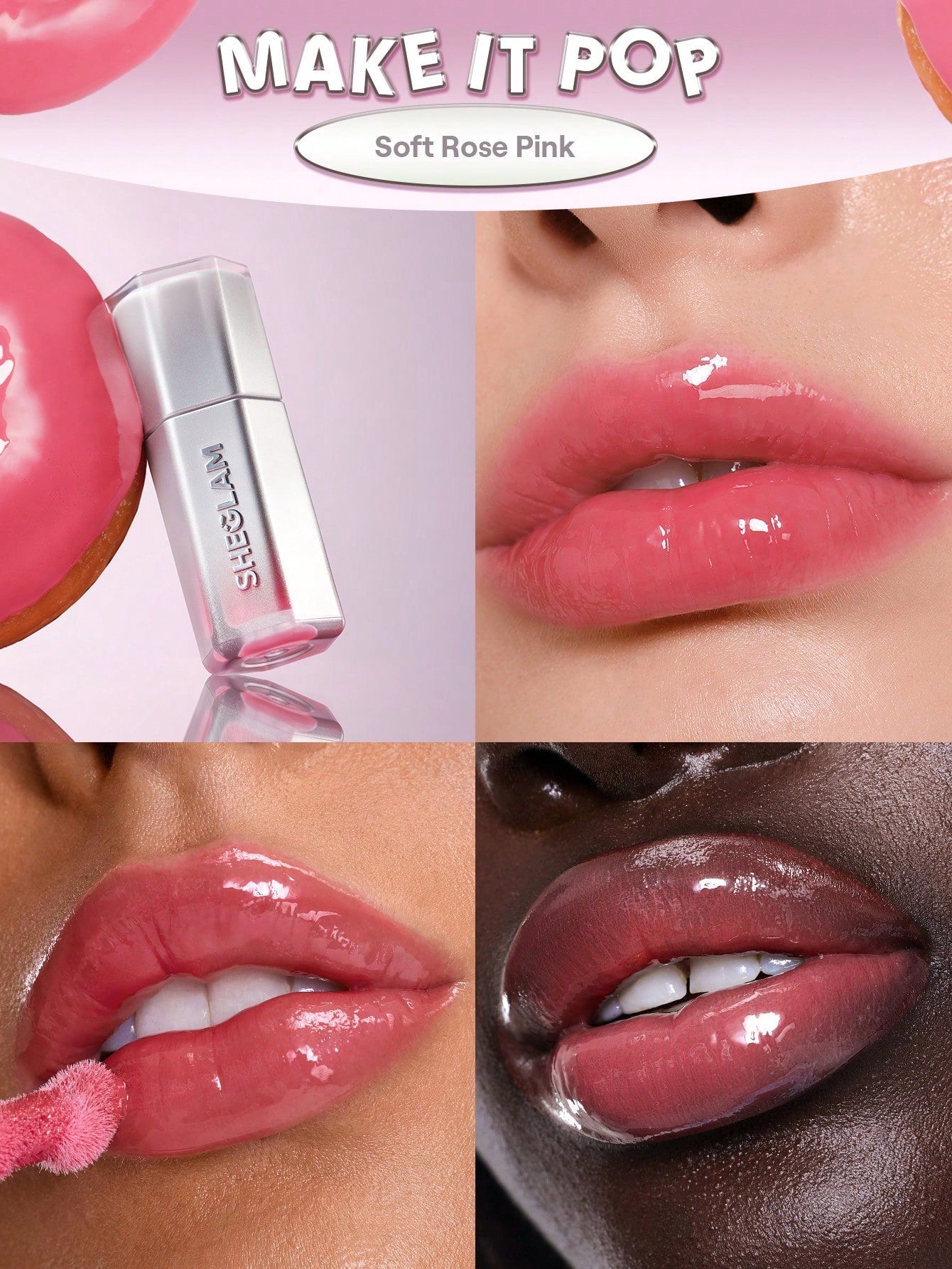 SHEGLAM Glass Lock Air Gloss-Make Lt Pop Lip Combo Brand Beauty Makeup Face
