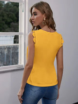 SHEIN Clasi Solid Lace Trim Tank Top