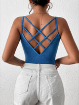 SHEIN Privé Crisscross Backless Cami Top