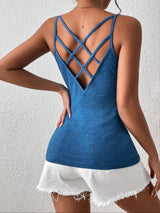 SHEIN Privé Crisscross Backless Cami Top