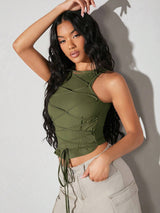 SHEIN BAE Solid Color Tight-Fitting Camisole Top With Straps