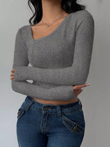 SHEIN BASICS Women's Casual Solid Color Knit Long Sleeve Slim-Fit Sweater