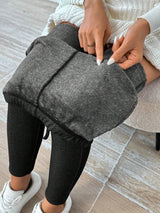 SHEIN Essnce Women's Fleece Lined Tight-Fit Drawstring Sporty Outdoor Yoga Leggings