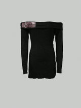 SHEIN SXY Women's Off-Shoulder Buttoned Long Sleeve Fitted Mini Dress