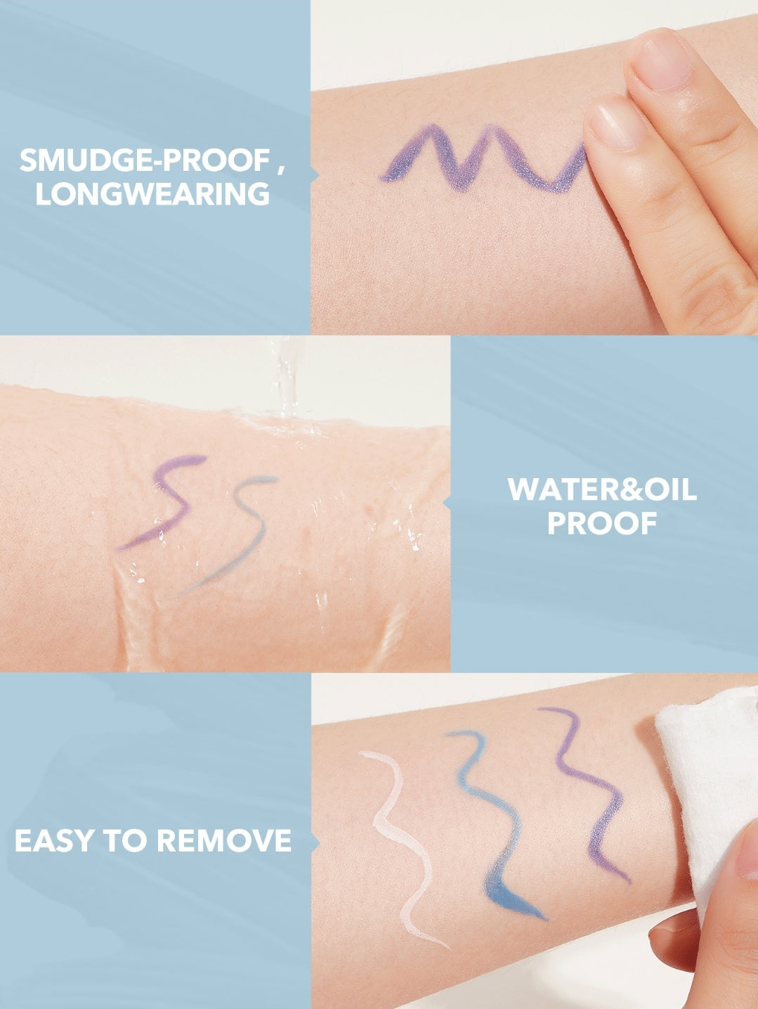 SHEGLAM Color Crush Liquid Eyeliner-Now Streaming 7 Colors Smudge-Proof High Pigment Eyeliner Pencil Sweat-proof Long Lasting Easy To Use Blue Eyeliner