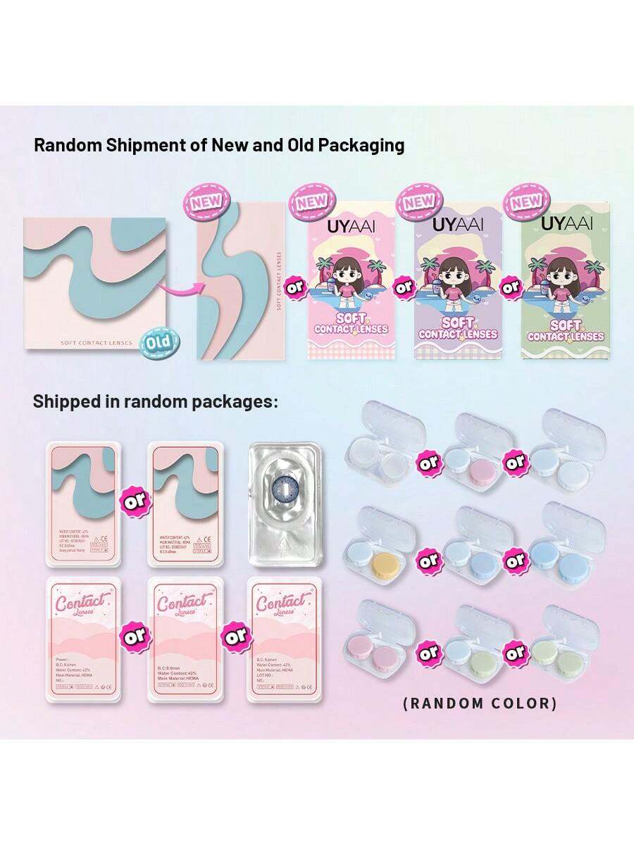 UYAAI UYAAl Colored Brown Contact Lenses For Eyes 1 Pair 1 Year Disposable Fashion Lenses