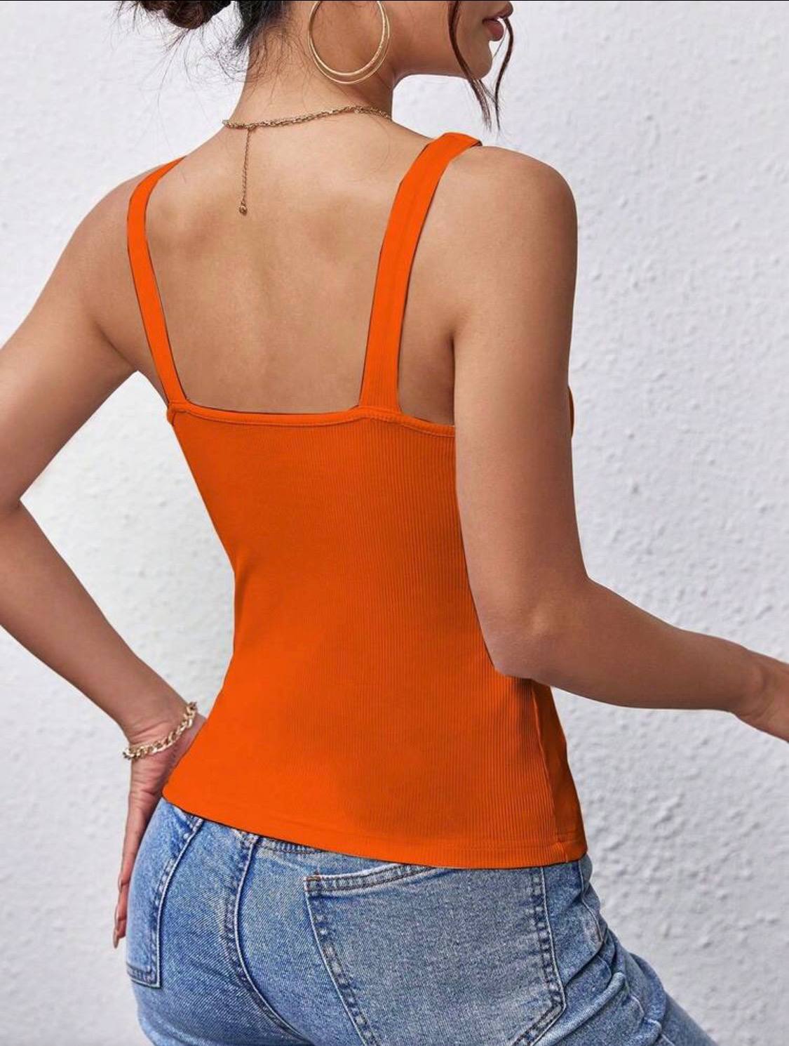 NostaNoir Women's Splicing Metal Chain Strap Tank Top