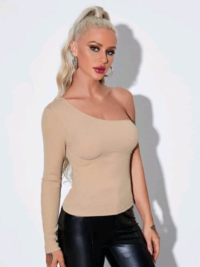 SHEIN One Shoulder Fitted Tee - Image 3