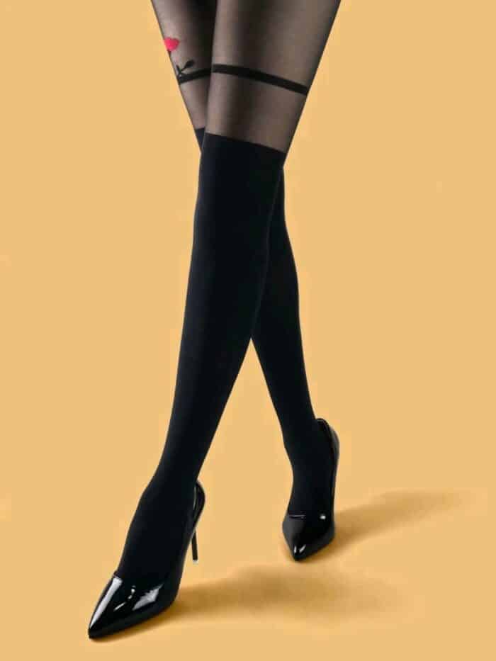 Floral Print Mesh Tights - Image 2