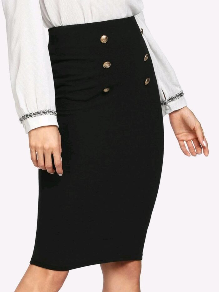 SHEIN Double Button Pencil Skirt - Image 6