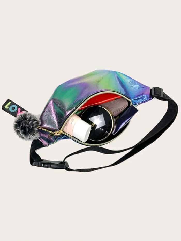 Pom Pom Charm Holographic Fanny Pack - Image 2