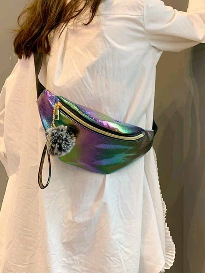 Pom Pom Charm Holographic Fanny Pack - Image 3