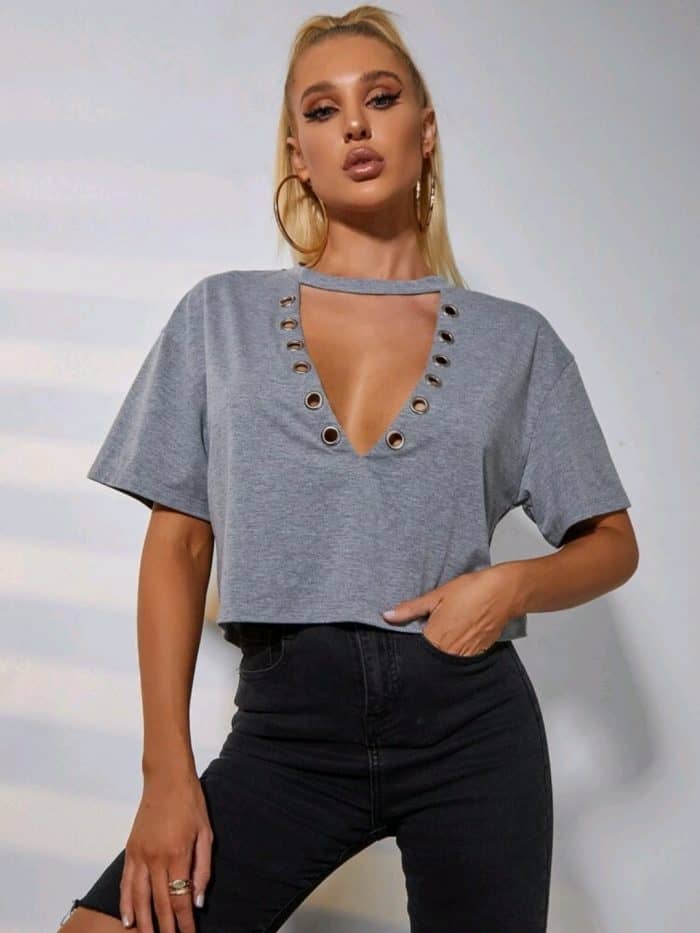 Keyhole Neck O-ring Front Tee - Image 6